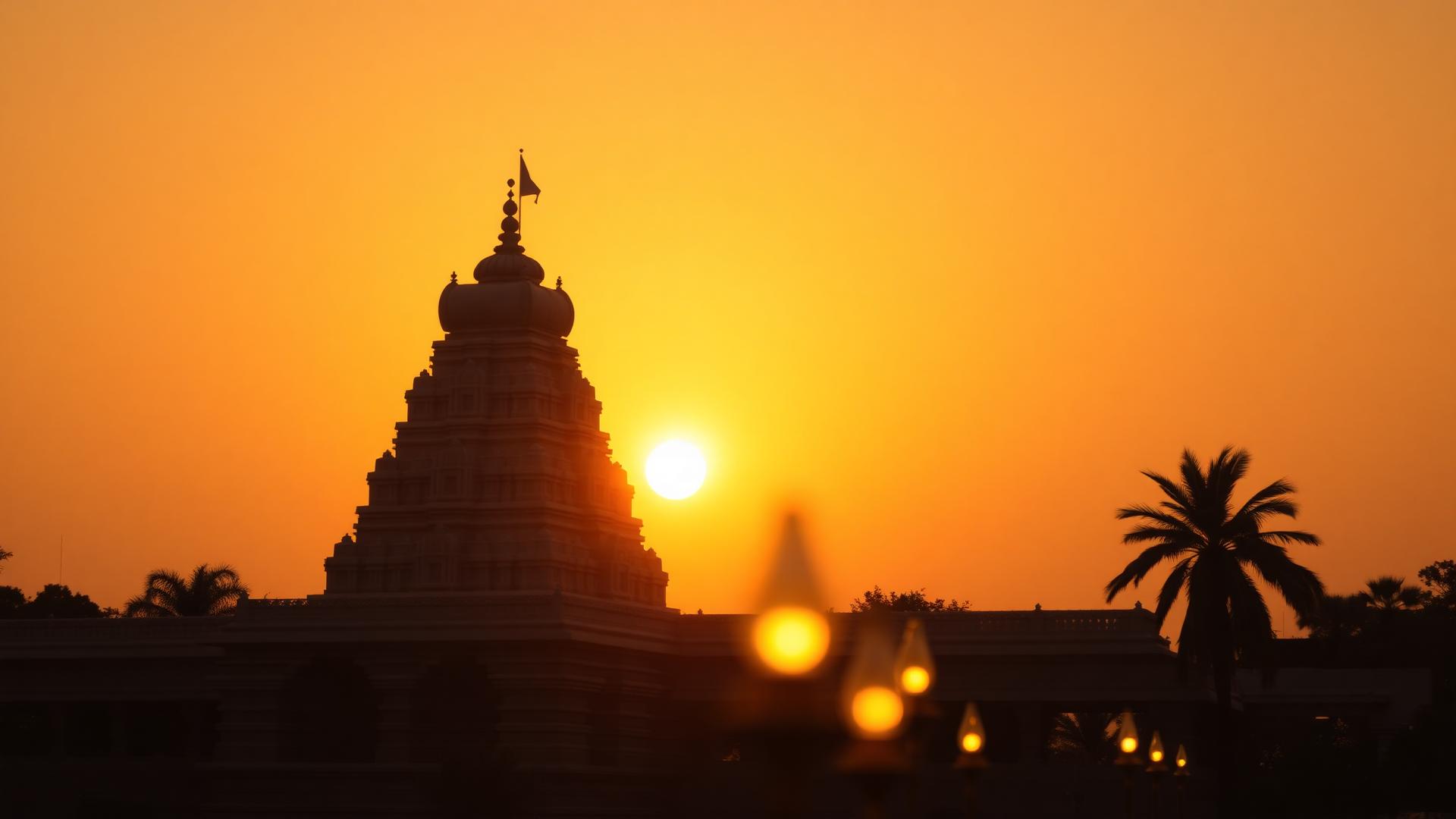 Temple at golden hour